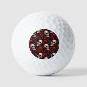 Balles De Golf Une série de crânes et de roses Design 10