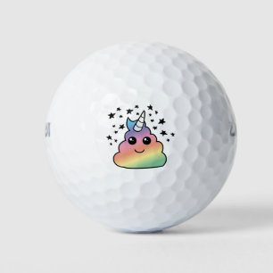 Balles De Golf Unicorne Rainbow Poop Emoji Kawaii
