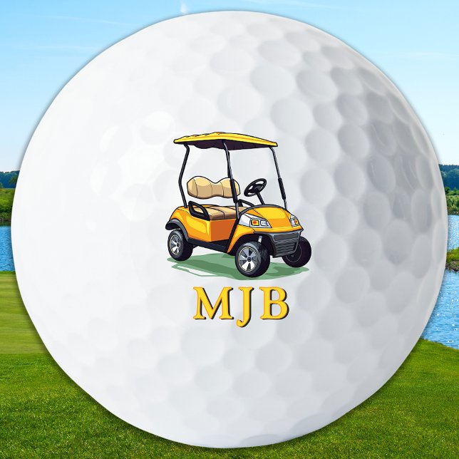 Balles De Golf Unique Cart Golfer Personalized 3 Initial Monogram (Créateur téléchargé)