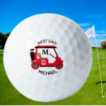 Balles De Golf Unique Custom Best Papa Golf Panier Nom du monogra<br><div class="desc">Une voiturette de golf rouge et noir sur mesure — réalisée avec goût — prête à courir le terrain — balle de golf — C'est un grand cadeau pour tous les amateurs de golf — amusant / attirant / unique. Personnalisez-le avec son nom initial et son prénom — et dites-le...</div>
