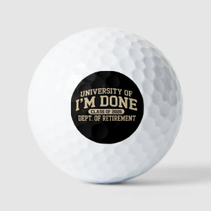 Balles De Golf Université de J'en Ai Fini Promotion 2026 Retraite