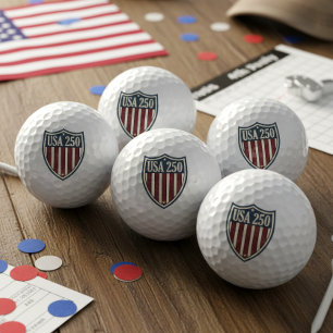 Balles De Golf USA 250 motif de bouclier américain ID1301