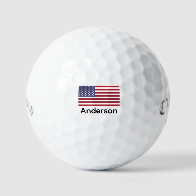 Balles De Golf USA Imprimer drapeau américain Personnalisé (Recto)