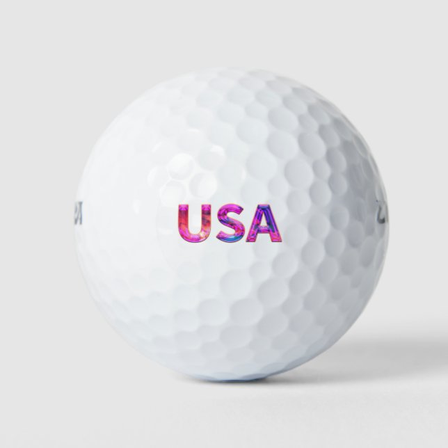 Balles De Golf USA perle texture métallique (Devant)