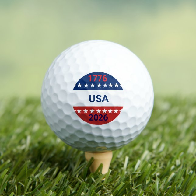 Balles De Golf USA's 250th Anniversary 1776 2026 Red White Blue (T-shirt Insitu)
