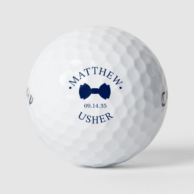 Balles De Golf Usher Blue Bow Tie (Devant)