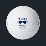 Balles De Golf Usher Blue Bow Tie<br><div class="desc">These golf balls are a great favor for the ushers in your wedding. They feature a blue bow tie with the usher's name above it in a modern CAP font and the words Usher along with the wedding date below. They'd be great for a bachelor party or weekend. The job...</div>