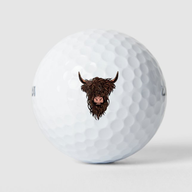 Balles De Golf Vache des Highlands Écossaise (Devant)