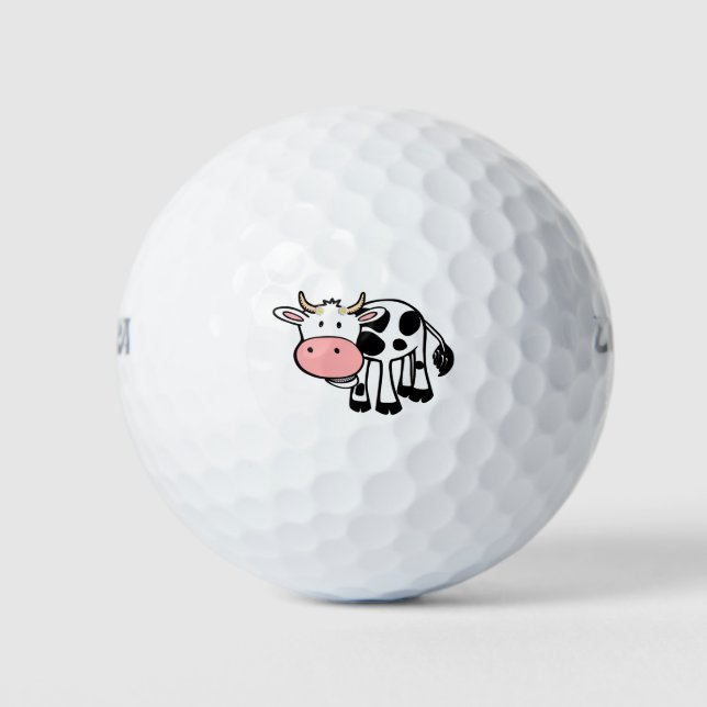 Balles De Golf Vache souriante avec marguerites (Devant)