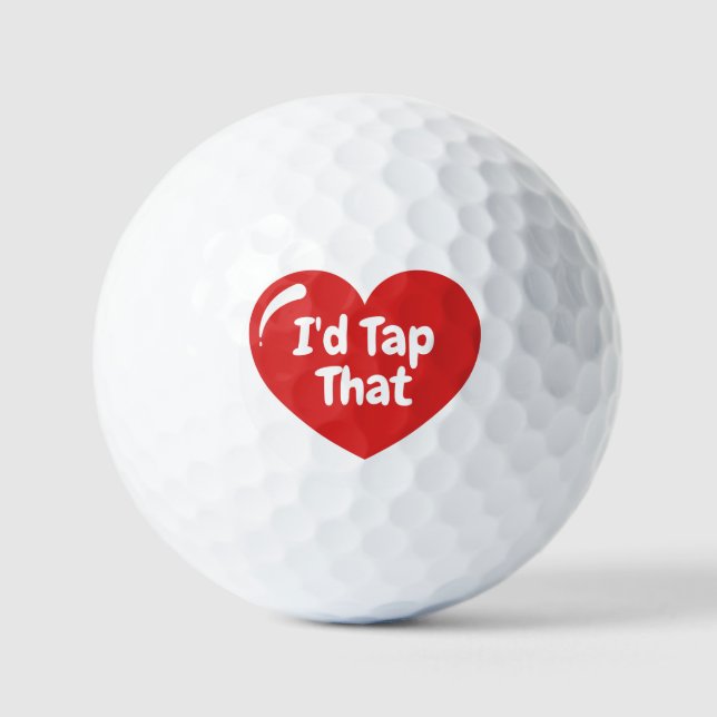 Balles De Golf Valentines Day Golfer For Him Men Husband Heart (Recto)
