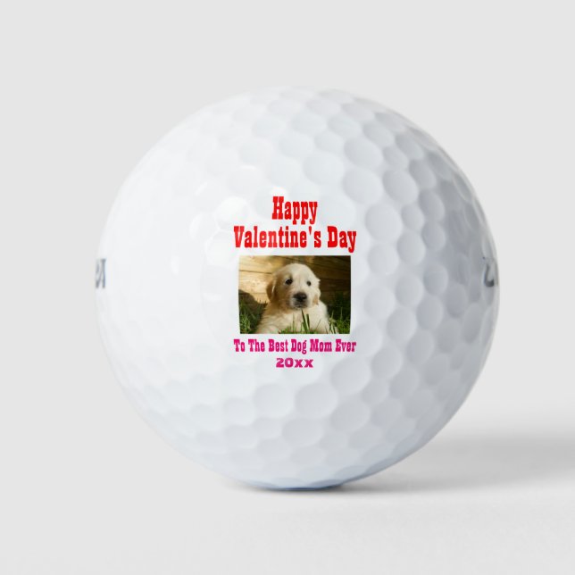 Balles De Golf Valentines Day Meilleur Chien Maman Jamais Animal  (Devant)