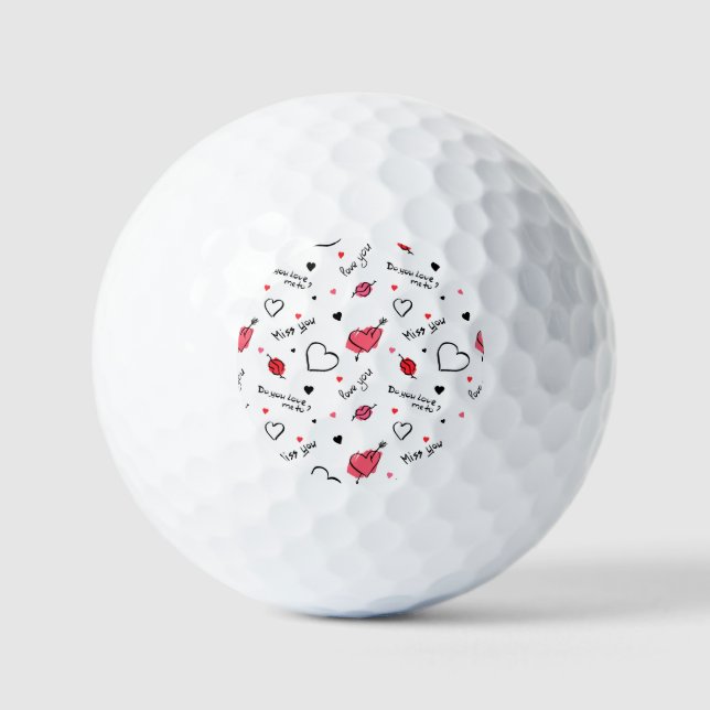 Balles De Golf Valentine's Hearts Arrow sans couture (Recto)