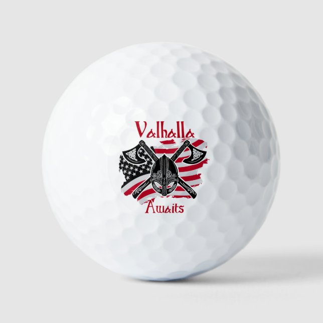 Balles De Golf Valhalla Await - Drapeau américain (Recto)