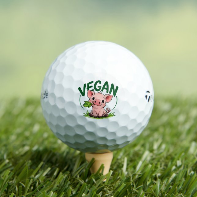 Balles De Golf Vegan Piglet Golf Balls – Cute Animal-Friendly  (T-shirt Insitu)