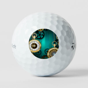 Balles De Golf Veille bijoux Steampunk sur un Arrière - plan vert
