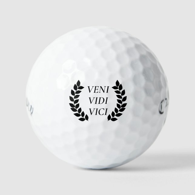 Balles De Golf Veni Vidi Vici Je Suis Venu J'Ai Vu J'Ai Conquis (Recto)
