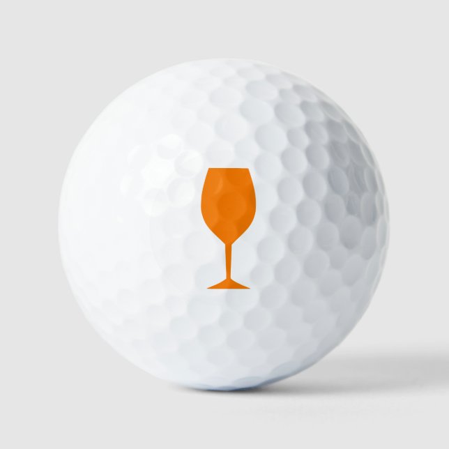 Balles De Golf Verre à vin orange (Recto)