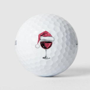 Balles De Golf Verre à vin rouge Noël drôle de Noël Xmas 