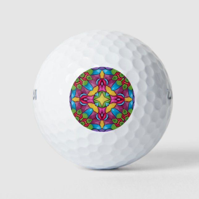 Balles De Golf Verre Vintage pourpre Kaleidoscope (Devant)