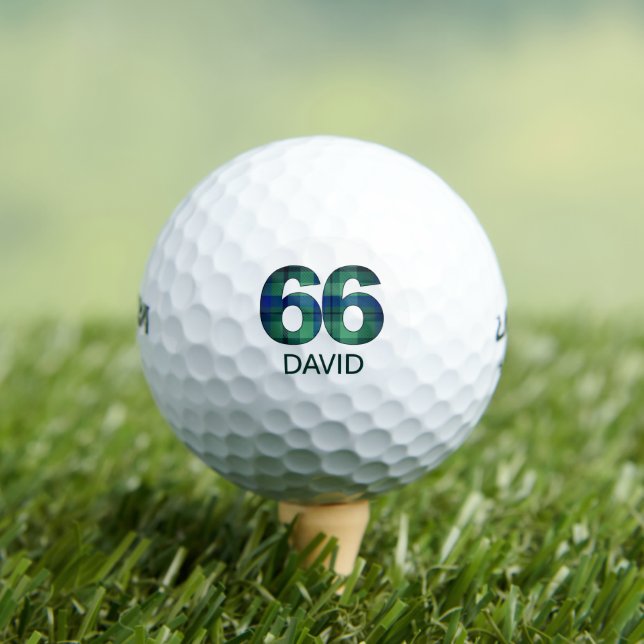 Balles De Golf Vert bleu 66e anniversaire - 66 ans cadeau plaid (T-shirt Insitu)