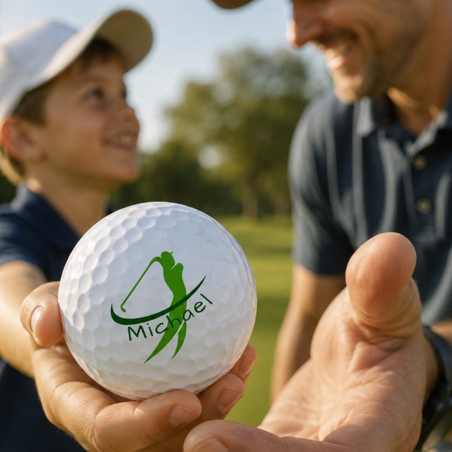 Balles De Golf Vert élégant nommé Swing Fête des Pères (Créateur téléchargé)
