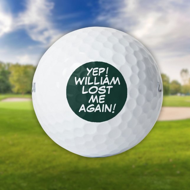 Balles De Golf Vert émeraude Nom personnalisé Drôle Perdu (Emerald Green Personalized Name Funny Lost Golf Balls)