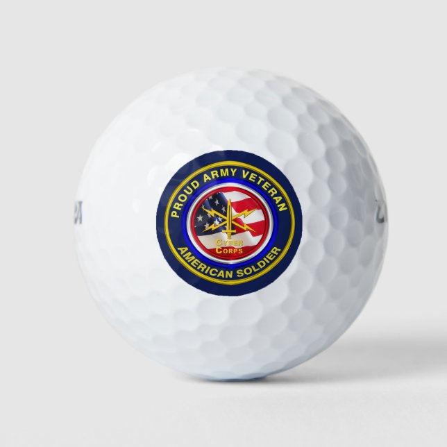 Balles De Golf Vétéran du Corps Cyber de l'Armée Fier (Devant)