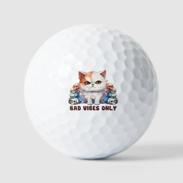 Balles De Golf Vibes incorrectes uniquement - Fierce Chat & Skuls (Recto)