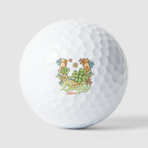 Balles De Golf Vibes Lucky - Clovers colorés et fer à cheval d'or