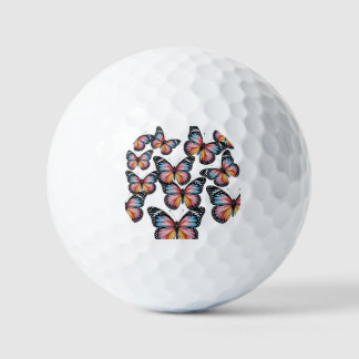 Balles De Golf Vibrant Colorful Butterfly Illustration”