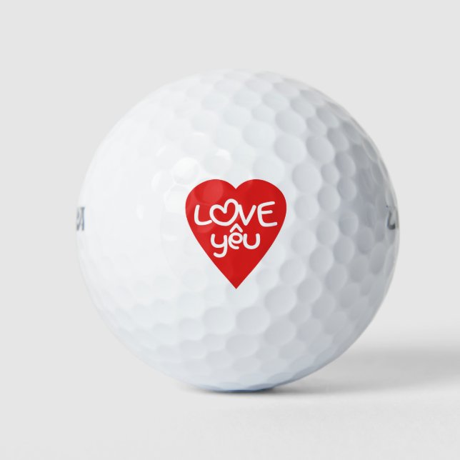 Balles De Golf Vietnamien Valentine ♥ Love Yêu ♥ Asian Wordplay (Devant)