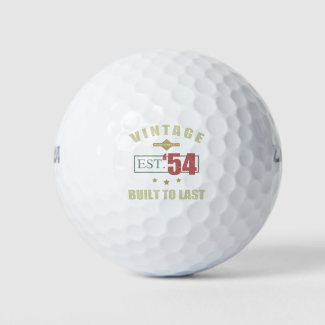 Balles De Golf Vintage Est. 1954 70e anniversaire (Devant)