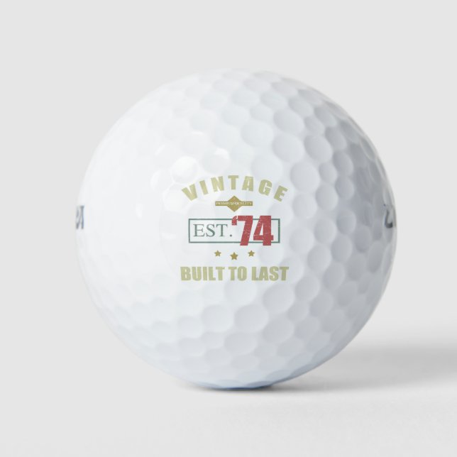 Balles De Golf Vintage Est. 1974 50e anniversaire (Devant)