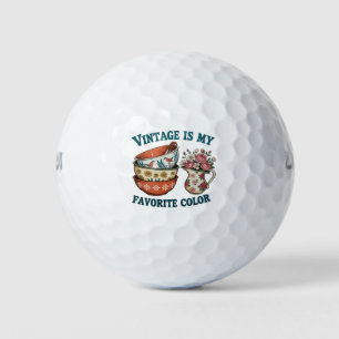 Balles De Golf Vintage Est Ma Couleur Préférée Fleurie Rétro Amou