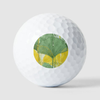 Balles De Golf Vintage Ginkgo Biloba : Feuilles tropicaux