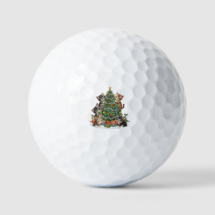 Balles De Golf Vintage Rétro Années 90 Chat Arbre de Noël Amoureu