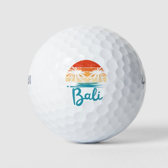 Balles De Golf Vintage Surf Bali Beach Indonésie (Devant)