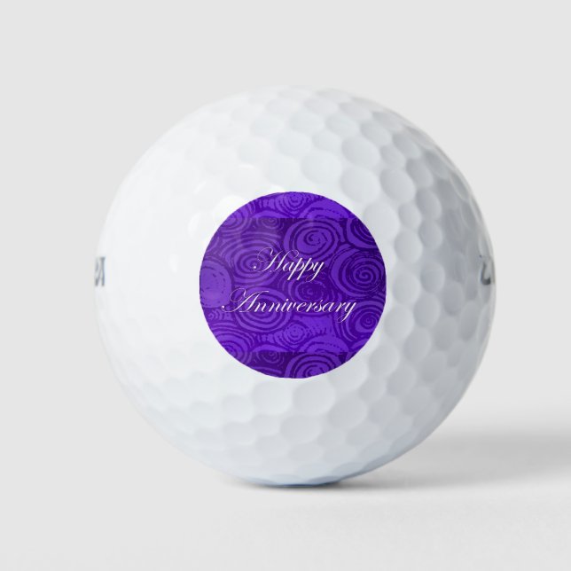 Balles de golf violettes Anniversaire (Devant)