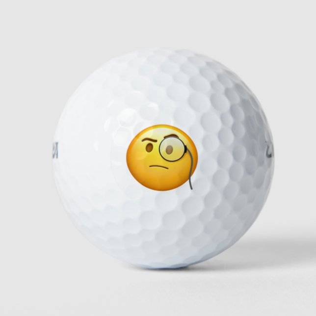 Balles De Golf Visage avec Monocle - Emoji (Devant)