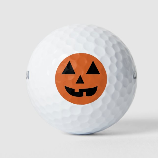 Balles De Golf Visage de Citrouille Halloween (Devant)
