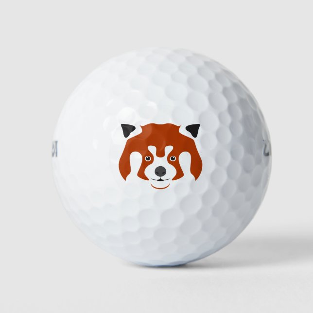 BALLES DE GOLF VISAGE DE PANDA ROUX (Devant)