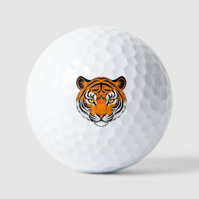 Balles De Golf Visage de Tigre Vibrant (Recto)