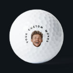 Balles De Golf Visage et texte personnalisés - Drôle cadeau pour<br><div class="desc">Préparez-vous à partir avec personnalité ! Cette balle de golf personnalisée vous permet d'ajouter n'importe quel visage et un message personnel ou une citation drôle. Que vous le donniez à votre copain de golf, à votre père, ou que vous l'utilisiez comme une faveur de fête, cette balle va sûrement faire...</div>