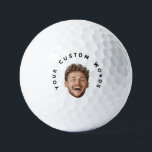 Balles De Golf Visage et texte personnalisés - Drôle cadeau pour<br><div class="desc">Préparez-vous à partir avec personnalité ! Cette balle de golf personnalisée vous permet d'ajouter n'importe quel visage et un message personnel ou une citation drôle. Que vous le donniez à votre copain de golf, à votre père, ou que vous l'utilisiez comme une faveur de fête, cette balle va sûrement faire...</div>