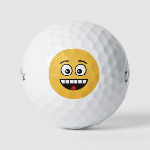 Balles De Golf Visage souriant avec bouche ouverte