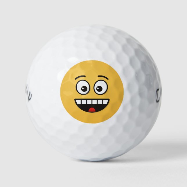 Balles De Golf Visage souriant avec bouche ouverte (Devant)