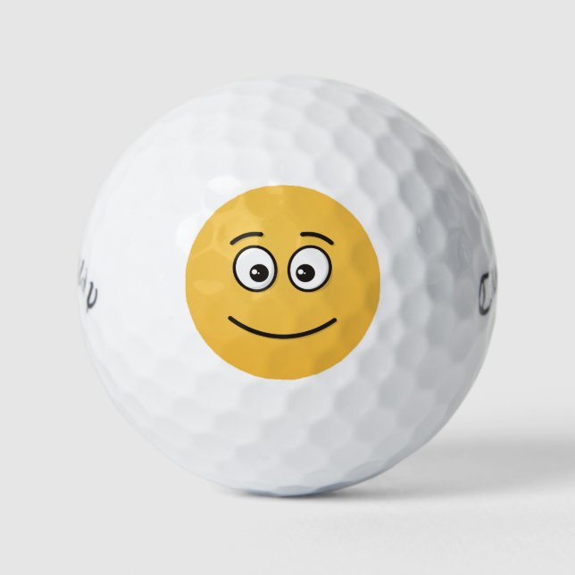 Balles De Golf Visage souriant avec yeux ouverts (Devant)