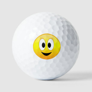 Balles De Golf Visage souriant jaune heureux mignon