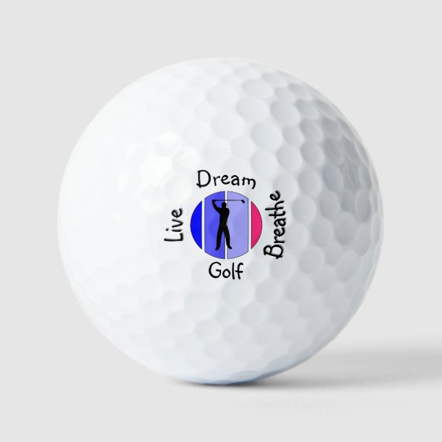 Balles De Golf Vivez, rêvez, respirez golf (Recto)