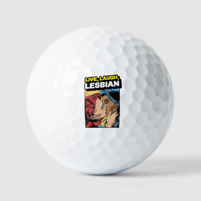 Balles De Golf Vivez Riez Lesbienne (Recto)